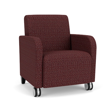 Lesro Siena Lounge Reception Guest Chair w/ Front Casters, 27 in W 29.5 in L 32.5 in H SN1101